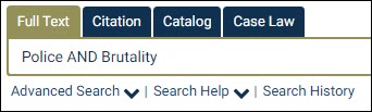 A sample search in the HeinOnline search bar